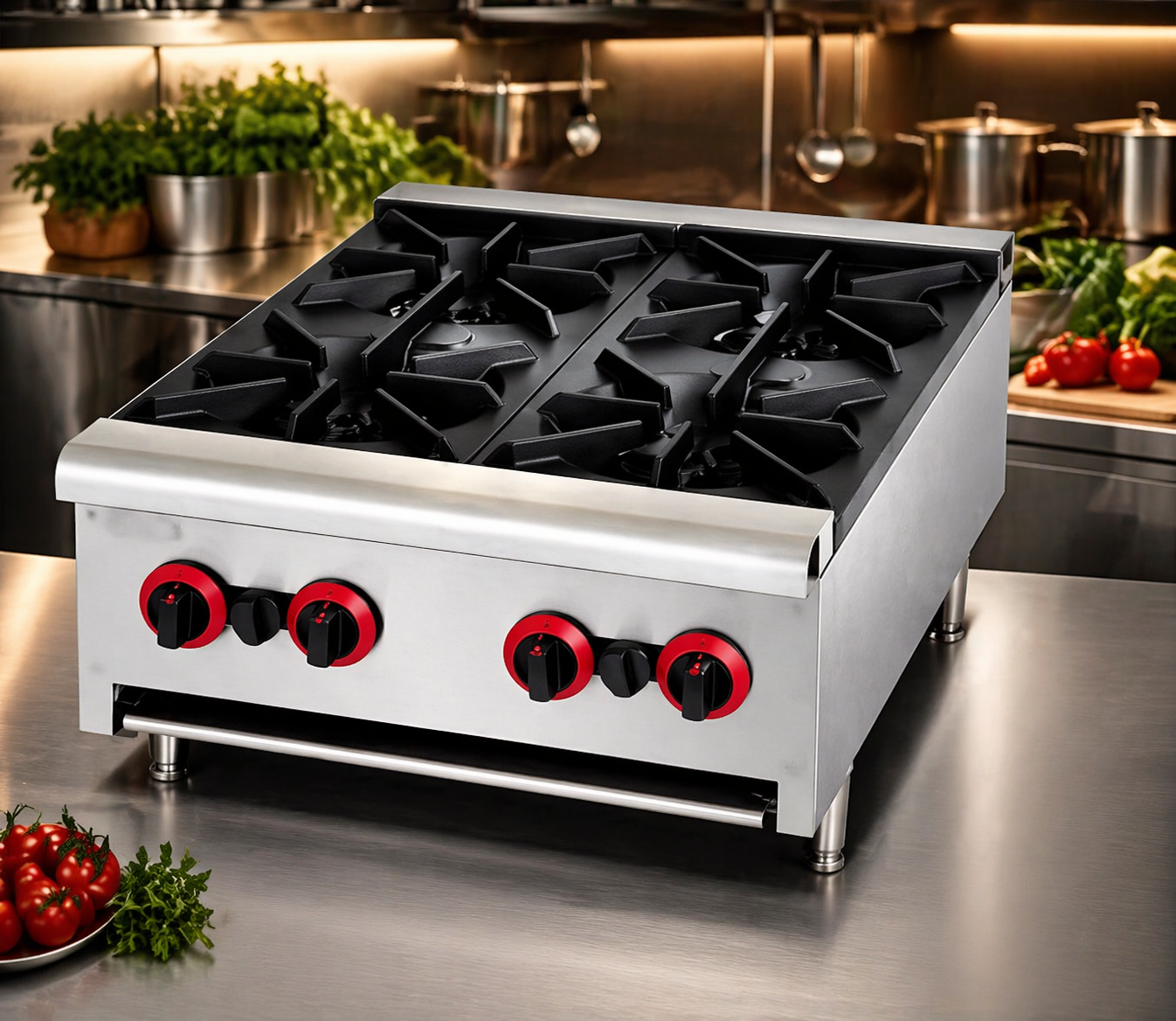 כיריים גז מסחרי תוצרת Buffalo Grill במידות 61/78 ארבעה מבערים